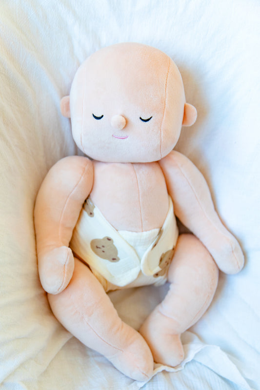 Teddy Bear Print | Cloth Diaper for Weighted Baby Dolls | Fits Original and Mid-Size Comfort Cuties