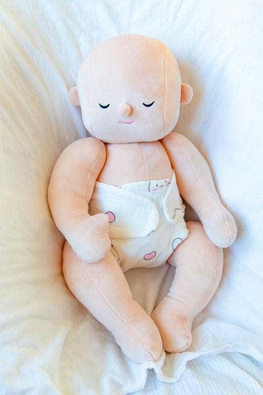Bunnies Print | Cloth Diaper for Weighted Baby Dolls | Fits Original and Mid-Size Comfort Cuties