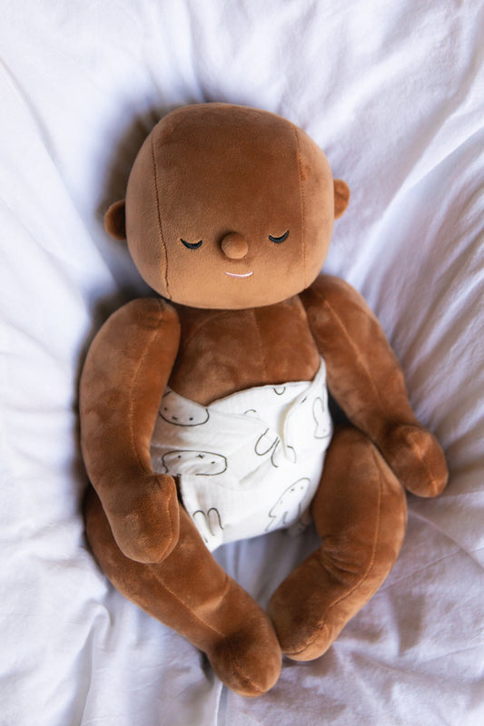 Little Bun Print | Cloth Diaper for Weighted Baby Dolls | Fits Original and Mid-Size Comfort Cuties