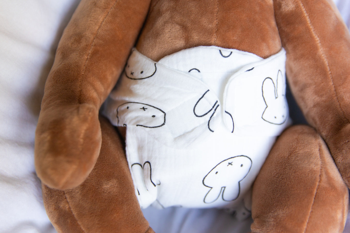 Little Bun Print | Cloth Diaper for Weighted Baby Dolls | Fits Original and Mid-Size Comfort Cuties